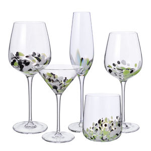 Verres à eau en verre vert à pois mexicains Samyo, lavables au <span class=keywords><strong>lave</strong></span>-<span class=keywords><strong>vaisselle</strong></span>, verres à boire en cristal pour l'eau, le jus, les cocktails - Product Image 2