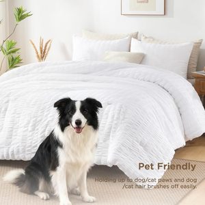 Juego de Edredón Seersucker Queen (90x90 Pulgadas), 3 Piezas - Edredón Ligero de Tela Lavada 100% Suave con 2 Fundas de Almohada - Product Image 6