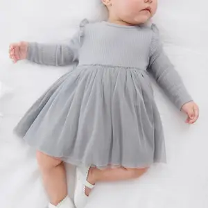 Neonato e Bambino Nuovo Stile Morbido di Modo Delle Ragazze Vestito con Pannello Esterno di Tulle