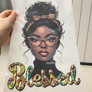 Hustler Afro Girl I AM me stesso DTF Transfer Printing Ready to Press per indumento camicie borse abbigliamento - Product Image 2