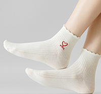 Offre Spéciale blanc tricot chaussettes femmes dames filles chaussettes broderie personnalisé cheville chaussettes