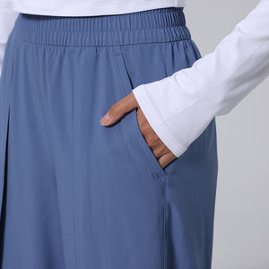 กางเกงโยคะขายาวทรงหลวมสำหรับผู้หญิง กางเกงลำลองเอวกลางทรงตรง กางเกงขายาวทรงหลวมแบบมีร่องสำหรับผู้หญิง - Product Image 3