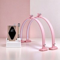 Kit de manucure professionnel sans fil avec perceuse à ongles dorée sans brosse, lime à ongles électrique sans fil et lampe UV rose en forme de U pour les fournitures d'onglerie