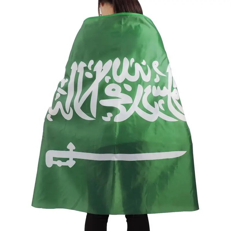 EK 2024 saudi arabia fan hâm mộ bóng đá cơ thể cờ với tay áo KSA màu CAPE cờ