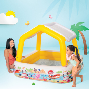 Piscina Inflable para Niños de PVC Grueso con Parasol Extraíble, Piscina Infantil de Plástico Resistente para Patio Trasero - Product Image 5
