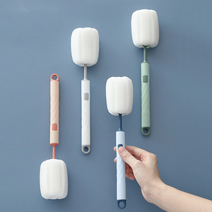 Sanga 2022 New Eco-Friendly Multi-Color Sponge Baby Water <b>Bottle</b> Cleaning <b>Brush</b> Set Detachable Head PP+TPR+Sponge Lightweight - Product Image 2