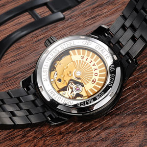 Montre de luxe pour homme en acier inoxydable avec mouvement à quartz, cadran en verre design, résistante à l'eau, fonction sport, affichage à aiguilles Haiou - Product Image 6