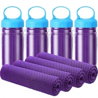 Serviette rafraîchissante en microfibre à séchage rapide pour le sport, tour de cou et visage, respirante, tissée, avec logo personnalisé et bouteille, idéale pour la course et la gym