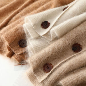 Nanteng Nouveau Stock Frais <span class=keywords><strong>Pas</strong></span> <span class=keywords><strong>Cher</strong></span> 100% Boule <span class=keywords><strong>De</strong></span> <span class=keywords><strong>Laine</strong></span> Col V À Manches Longues En Gros Cardigans Décontractés Cachemire Femme Pull - Product Image 5