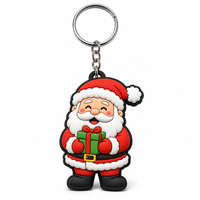 Porte-clés en caoutchouc avec logo personnalisé, porte-clés en PVC souple 3D en relief, porte-clés en PVC écologique pour les cadeaux de fête de Noël