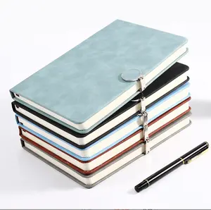 Manufacturer customized creative metal buckle PU fashion notebook A5 business office round buckle notepad