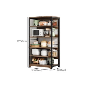 Moderno Standard 5-strato di stoccaggio cucina Hutch armadio legno panettiere cremagliera durevole telaio in metallo con mobili da cucina salvaspazio - Product Image 5
