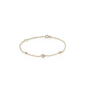 18K Vergoldetes Zirkon-Armband mit Fassung aus 925 Silber für Damen, Luxuriöses Christliches Minimalistisches Brillantschliff-Partygeschenk - Product Image 1