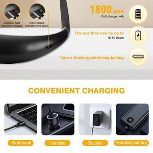 Lampe de lecture LED rechargeable longue durée, design original, lampe de lecture pour le cou, rechargeable par USB - Product Image 5
