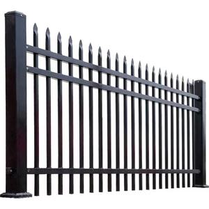 Maßgefertigter Hochwertiger Eisenzaun Garten-Außenbereich Spitzer Metallzaun Schwarz Verzinkter Stahl-Geländer - Product Image 1
