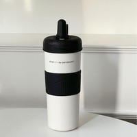 Gobelet isotherme en acier inoxydable simple et amusant, modèle 2025, pour garçons et filles, avec paille double