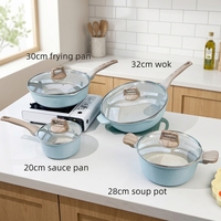 Ensemble de casseroles en aluminium commercial 4 pièces, compatible induction, avec couvercles en verre, pour cuisson et lave-vaisselle
