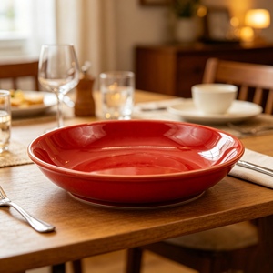 Assiettes de Noël rouges en gros, assiettes de présentation pour mariage, ensembles d'assiettes festives, <span class=keywords><strong>vaisselle</strong></span> en <span class=keywords><strong>porcelaine</strong></span> pour la maison, pour cadeaux/fêtes - Product Image 2
