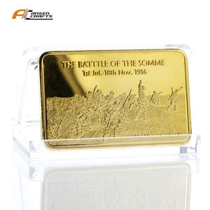 Logo taille personnalisée la bataille de la Somme plaqué or lingot Bar Challenge pièces - Product Image 2