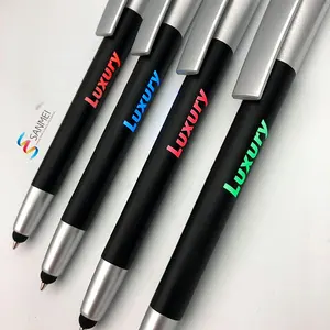 Colorful led light up promotional logo ballpen custom pen