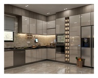 Armoire de cuisine modulaire moderne à peinture laquée à haute brillance de conception libre