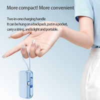 Mini Power Pack Personnalisable 10 000 mAh, Câble Intégré et Support Téléphone Portable Certifié KC PSE CCC