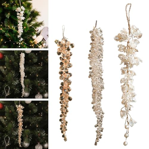 Guirlande de perles de glace en acrylique transparent en forme de goutte, pendentif suspendu pour la décoration de Noël, de mariages et de fêtes - Product Image 2