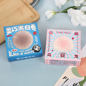 Hachimi Cake Roll Slow Rising Squishy Toy Soft Moist <b>Oreo</b> Cookie <b>White</b> Peach Oolong Simulated Dessert Squeeze Stress Relief - Product Image 1