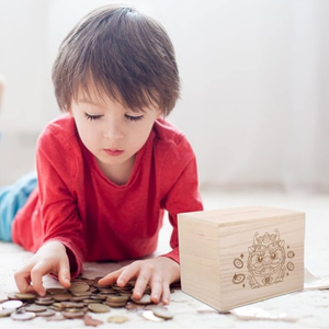 Hucha de madera rectangular, caja de dinero de decoración de guardería personalizada para niños, hucha de bebé para ahorro de niños - Product Image 6