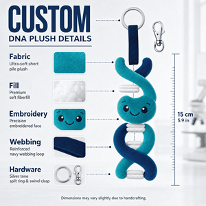Porte-clés en peluche personnalisé OEM ODM, mascotte scientifique ADN double hélice, pour événements de recherche, promotion et cadeaux - Product Image 4