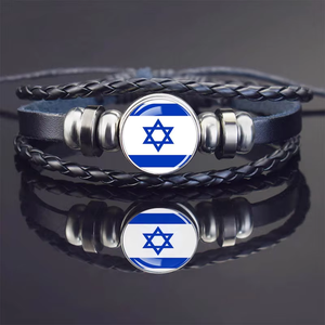 Custom Black Beaded Flag for <strong>Bracelet</strong> for Men Afghan South Korea United Arab Emirates Israel Jewelry Bangle Gift for Any - Product Image 3