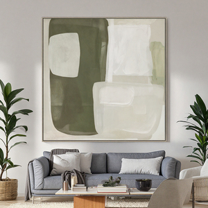 Tùy biến khách sạn tác phẩm nghệ thuật màu nâu và màu xanh lá cây Kết cấu bức tranh tối giản trừu tượng in bức tranh nghệ thuật Scandinavian - Product Image 2
