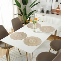 Nouveau Set de Table PVC Creux Style Luxe Léger 38cm, Style Instagram, Estampillé Or Européen, Résistant à la Chaleur et Imperméable
