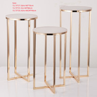3 pièces Supports à gâteaux cylindriques en métal pour fleurs de mariage, Socles de présentation pour table de desserts, Centre de table pour gâteaux de mariage et fournitures de fête