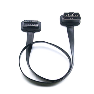Düşük profil düz şerit OBD teşhis adaptör kablosu erkek kadın 16 <span class=keywords><strong>Pin</strong></span> J1962 OBDII sağ açı uzatma tel OBD kablo - Product Image 4