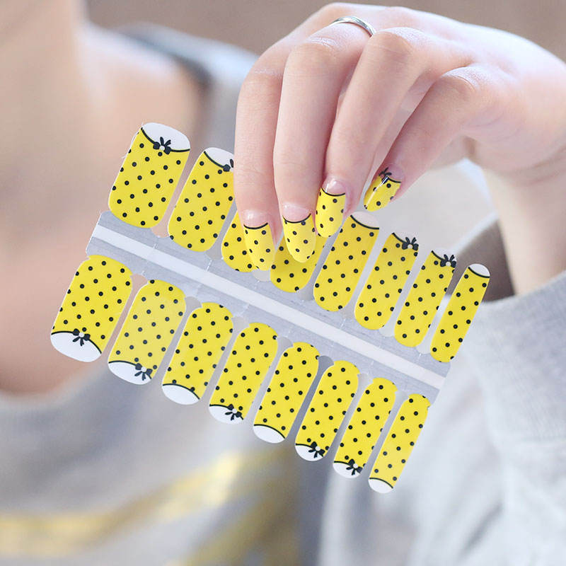 Eco-friendly And Safety Self Adhesive Diy Passionate Summer Yellow Design 100% Nail Polish Strips,Nail Art Wraps,Nail Stickers 