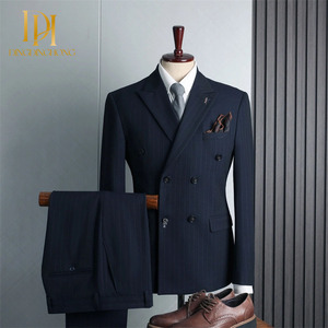 Botones cruzados <span class=keywords><strong>para</strong></span> hombre adecuados <span class=keywords><strong>para</strong></span> ropa <span class=keywords><strong>de</strong></span> negocios moderna a rayas Slim Fit <span class=keywords><strong>para</strong></span> trajes <span class=keywords><strong>de</strong></span> <span class=keywords><strong>novio</strong></span> <span class=keywords><strong>de</strong></span> <span class=keywords><strong>boda</strong></span> - Product Image 1