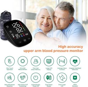Автоматический тонометр на плечо с манжетой 9-21 дюймов, памятью на 240 измерений, большим LED-дисплеем, для двух пользователей, на батарейках, для домашнего использования - Product Image 2