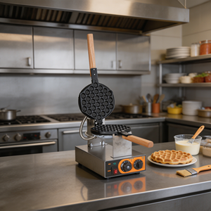 Machine à gaufres électrique facile à utiliser avec plaque de cuisson de 8-9 pouces en acier inoxydable 304, bouton poussoir et réglage de la température - Product Image 3