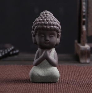 3.5*7.5cm Small Size Ceramic Little Buddha Statue Pottery Mini <strong>Laughing</strong> Monk for Red Portable Car Home Hotel - Product Image 3