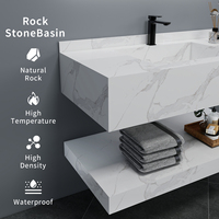 Meuble de salle de bain en pierre pour lavabo supérieur inférieur intégré nord-américain Céramique résistante à l'eau pour appartement, hôtel, chambre à coucher