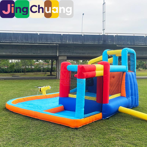 Tobogán Inflable para Exteriores, Pequeño Parque Acuático, Castillo Inflable, Trampolín con Cancha de Baloncesto para Interiores, Juguete para el Hogar - Product Image 3