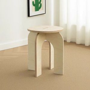 Fufeng Round <b>Stool</b> MDF Minimalist Design Home <b>Stool</b> And Ottoman - Product Image 1