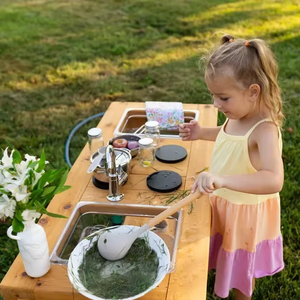 ชั้นวางของครัวไม้แบบถอดประกอบได้ ดีไซน์เรียบง่ายทันสมัย เหมาะสำหรับเล่นบทบาทสมมติ ใช้กลางแจ้ง มีอ่างล้างจานจำลอง ของเล่นเด็กแบบมอนเตสซอรี่ สำหรับสนามหลังบ้าน - Product Image 6