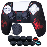 Coque en silicone pour manette PS5, protection antidérapante avec 10 capuchons de joystick