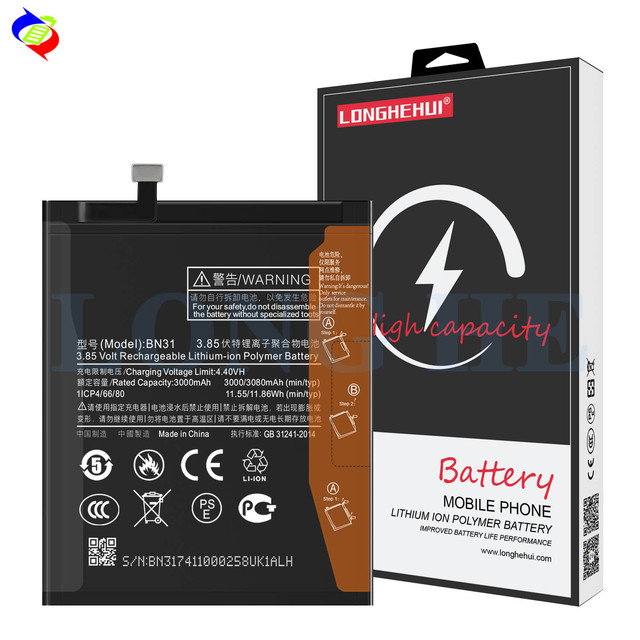BN31 Battery for Redmi YI/Redmi Note 5A/Redmi Note 5A Prime/MDI6S/Redmi YI Lite/MDI6/Redmi S2/Redmi Y2/M1803E6G/M1803E6H