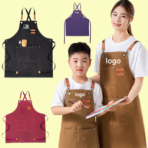 <span class=keywords><strong>Tablier</strong></span> de cuisine en toile personnalisé avec logo brodé, unisexe, faible MOQ, pour restaurant, <span class=keywords><strong>chef</strong></span>, barista, bar, café, serveur - Product Image 1