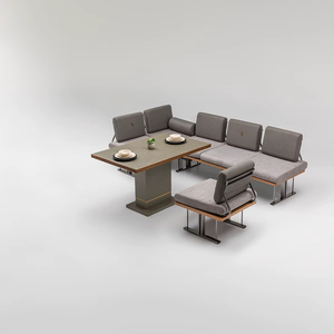 Ensemble de sièges d'extérieur modernes en métal Rosse pour 6 personnes, mobilier de jardin résistant aux intempéries pour cuisine, balcon, cour arrière, Turquie - Product Image 6