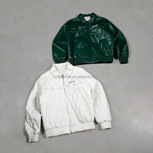 Veste en cuir PU de baseball sur mesure de haute qualité pour hommes, veste zippée, rembourrée et matelassée, veste pour hommes - Product Image 1