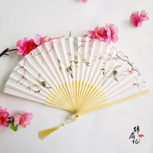 <strong>Personalised</strong> White Bamboo Silk <strong>Hand</strong> <strong>Fans</strong> for Wedding - Product Image 6